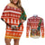 Zambia Christmas Couples Matching Off Shoulder Short Dress and Long Sleeve Button Shirt with African Animals Tree Snowflakes and National Emblem Design - Wonder Print Shop