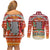 Zambia Christmas Couples Matching Off Shoulder Short Dress and Long Sleeve Button Shirt with African Animals Tree Snowflakes and National Emblem Design - Wonder Print Shop
