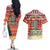 Zambia Christmas Couples Matching Off The Shoulder Long Sleeve Dress and Hawaiian Shirt with African Animals Tree Snowflakes and National Emblem Design - Wonder Print Shop