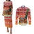 Zambia Christmas Couples Matching Puletasi and Long Sleeve Button Shirt with African Animals Tree Snowflakes and National Emblem Design - Wonder Print Shop