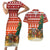 Zambia Christmas Couples Matching Short Sleeve Bodycon Dress and Hawaiian Shirt with African Animals Tree Snowflakes and National Emblem Design - Wonder Print Shop