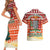 Zambia Christmas Couples Matching Short Sleeve Bodycon Dress and Hawaiian Shirt with African Animals Tree Snowflakes and National Emblem Design - Wonder Print Shop