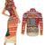 Zambia Christmas Couples Matching Short Sleeve Bodycon Dress and Long Sleeve Button Shirt with African Animals Tree Snowflakes and National Emblem Design - Wonder Print Shop