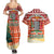 Zambia Christmas Couples Matching Summer Maxi Dress and Hawaiian Shirt with African Animals Tree Snowflakes and National Emblem Design - Wonder Print Shop