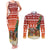 Zambia Christmas Couples Matching Tank Maxi Dress and Long Sleeve Button Shirt with African Animals Tree Snowflakes and National Emblem Design - Wonder Print Shop