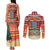 Zambia Christmas Couples Matching Tank Maxi Dress and Long Sleeve Button Shirt with African Animals Tree Snowflakes and National Emblem Design - Wonder Print Shop