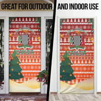 Zambia Christmas Door Cover with African Animals Tree Snowflakes and National Emblem Design - Wonder Print Shop