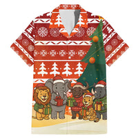 Zambia Christmas Family Matching Mermaid Dress and Hawaiian Shirt with African Animals Tree Snowflakes and National Emblem Design - Wonder Print Shop