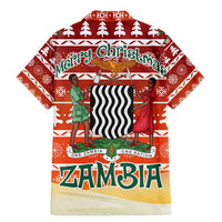 Zambia Christmas Family Matching Mermaid Dress and Hawaiian Shirt with African Animals Tree Snowflakes and National Emblem Design - Wonder Print Shop