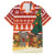 Zambia Christmas Family Matching Off The Shoulder Long Sleeve Dress and Hawaiian Shirt with African Animals Tree Snowflakes and National Emblem Design - Wonder Print Shop