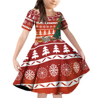 Zambia Christmas Family Matching Off Shoulder Short Dress and Hawaiian Shirt with African Animals Tree Snowflakes and National Emblem Design - Wonder Print Shop