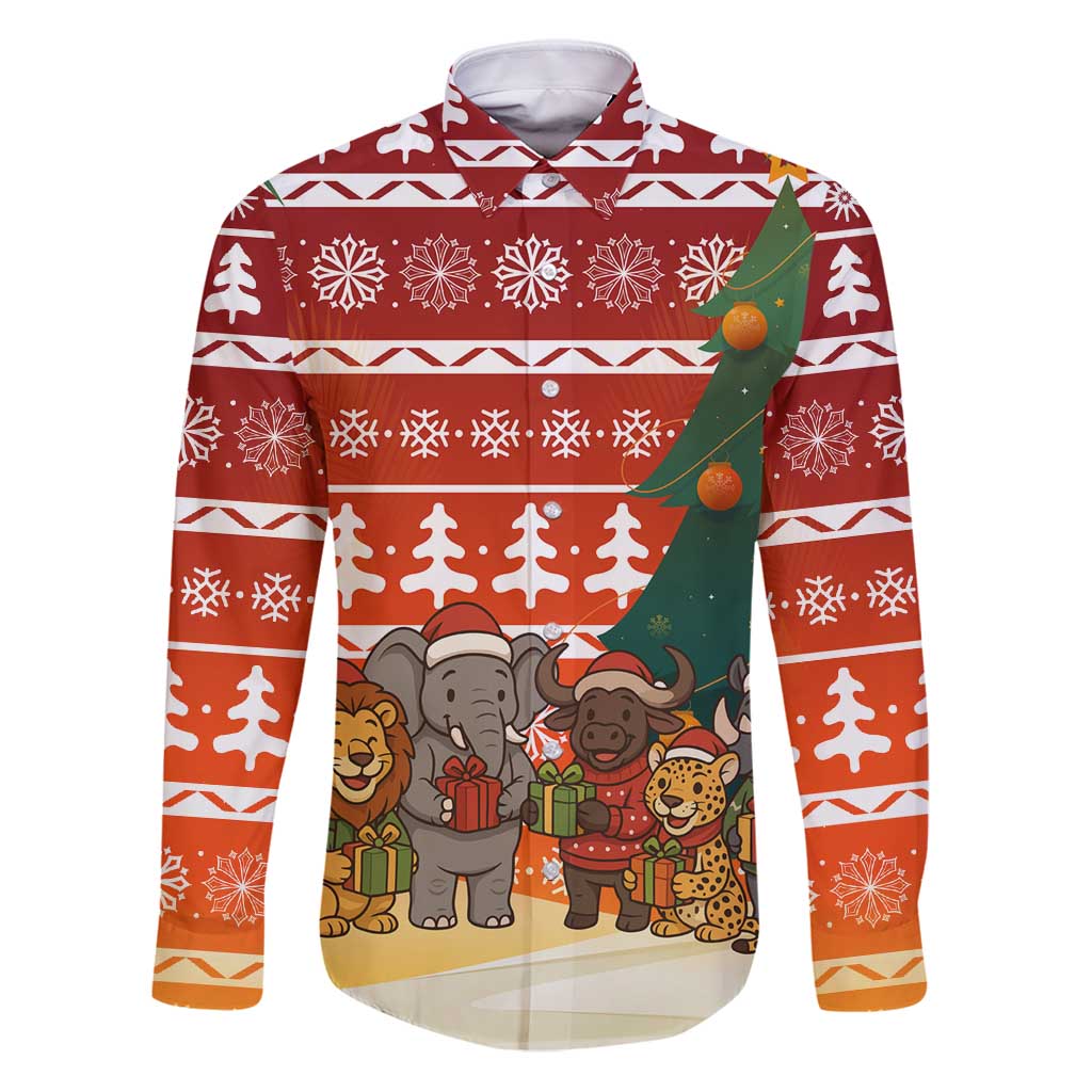 Zambia Christmas Family Matching Puletasi and Hawaiian Shirt with African Animals Tree Snowflakes and National Emblem Design - Wonder Print Shop