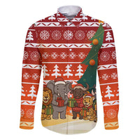Zambia Christmas Family Matching Puletasi and Hawaiian Shirt with African Animals Tree Snowflakes and National Emblem Design - Wonder Print Shop