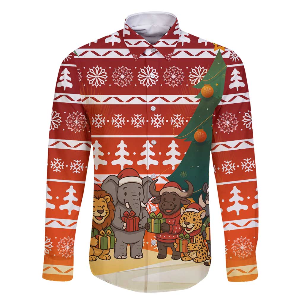 Zambia Christmas Family Matching Summer Maxi Dress and Hawaiian Shirt with African Animals Tree Snowflakes and National Emblem Design - Wonder Print Shop