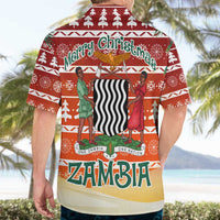 Zambia Christmas Hawaiian Shirt with African Animals Tree Snowflakes and National Emblem Design - Wonder Print Shop