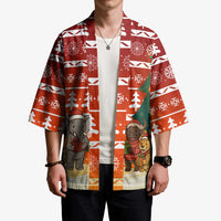 Zambia Christmas Kimono with African Animals Tree Snowflakes and National Emblem Design - Wonder Print Shop
