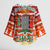 Zambia Christmas Kimono Sleeve Blouse with African Animals Tree Snowflakes and National Emblem Design - Wonder Print Shop