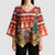 Zambia Christmas Kimono Sleeve Blouse with African Animals Tree Snowflakes and National Emblem Design - Wonder Print Shop