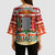 Zambia Christmas Kimono Sleeve Blouse with African Animals Tree Snowflakes and National Emblem Design - Wonder Print Shop