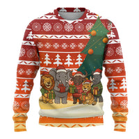 Zambia Christmas Ugly Christmas Sweater with African Animals Tree Snowflakes and National Emblem Design - Wonder Print Shop