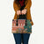 Zambia Christmas Leather Bag with African Animals Tree Snowflakes and National Emblem Design - Wonder Print Shop