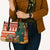 Zambia Christmas Leather Bag with African Animals Tree Snowflakes and National Emblem Design - Wonder Print Shop