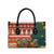 Zambia Christmas Leather Bag with African Animals Tree Snowflakes and National Emblem Design - Wonder Print Shop