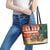 Zambia Christmas Leather Tote Bag with African Animals Tree Snowflakes and National Emblem Design - Wonder Print Shop