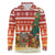 Zambia Christmas Long Sleeve Polo Shirt with African Animals Tree Snowflakes and National Emblem Design - Wonder Print Shop