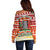 Zambia Christmas Off Shoulder Sweater with African Animals Tree Snowflakes and National Emblem Design - Wonder Print Shop