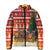 Zambia Christmas Padded Jacket with African Animals Tree Snowflakes and National Emblem Design - Wonder Print Shop
