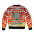Zambia Christmas Sleeve Zip Bomber Jacket with African Animals Tree Snowflakes and National Emblem Design - Wonder Print Shop