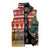 Zambia Christmas Sleeveless Puffer Jacket with African Animals Tree Snowflakes and National Emblem Design - Wonder Print Shop