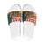 Zambia Christmas Slide Sandals with African Animals Tree Snowflakes and National Emblem Design - Wonder Print Shop