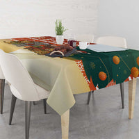 Zambia Christmas Tablecloth with African Animals Tree Snowflakes and National Emblem Design - Wonder Print Shop