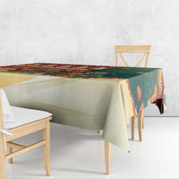 Zambia Christmas Tablecloth with African Animals Tree Snowflakes and National Emblem Design - Wonder Print Shop