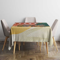 Zambia Christmas Tablecloth with African Animals Tree Snowflakes and National Emblem Design - Wonder Print Shop