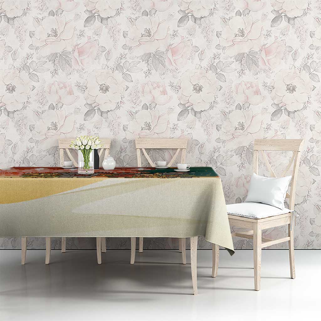 Zambia Christmas Tablecloth with African Animals Tree Snowflakes and National Emblem Design - Wonder Print Shop