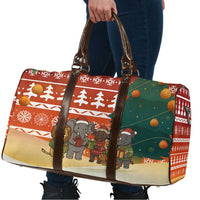 Zambia Christmas Travel Bag with African Animals Tree Snowflakes and National Emblem Design - Wonder Print Shop