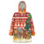 Zambia Christmas Wearable Blanket Hoodie with African Animals Tree Snowflakes and National Emblem Design - Wonder Print Shop