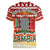 Zambia Christmas Women V-Neck T-Shirt with African Animals Tree Snowflakes and National Emblem Design - Wonder Print Shop