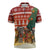 Zambia Christmas Zipper Polo Shirt with African Animals Tree Snowflakes and National Emblem Design - Wonder Print Shop