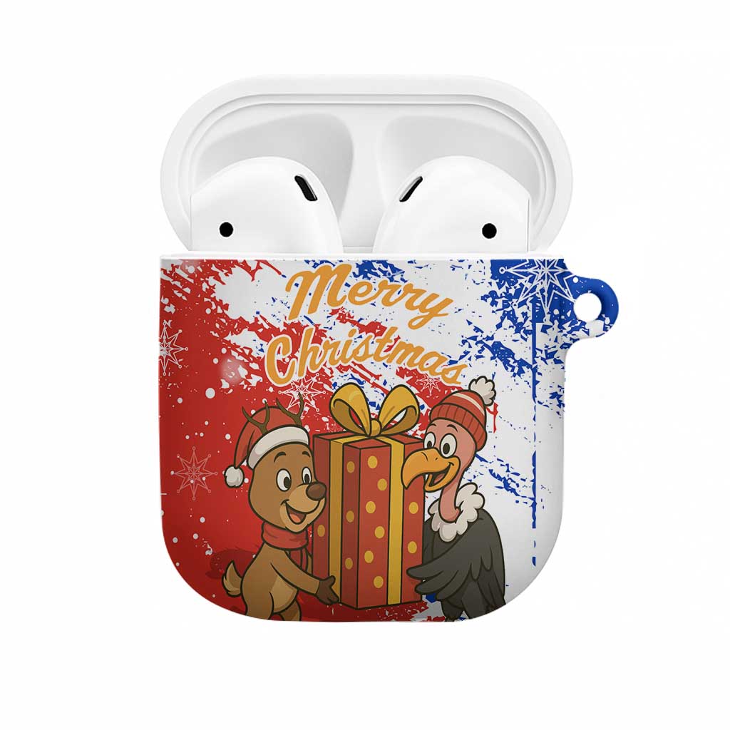 Chile Christmas AirPods Case with Flag Colors Tree Reindeer Condor and Gift Design - Wonder Print Shop