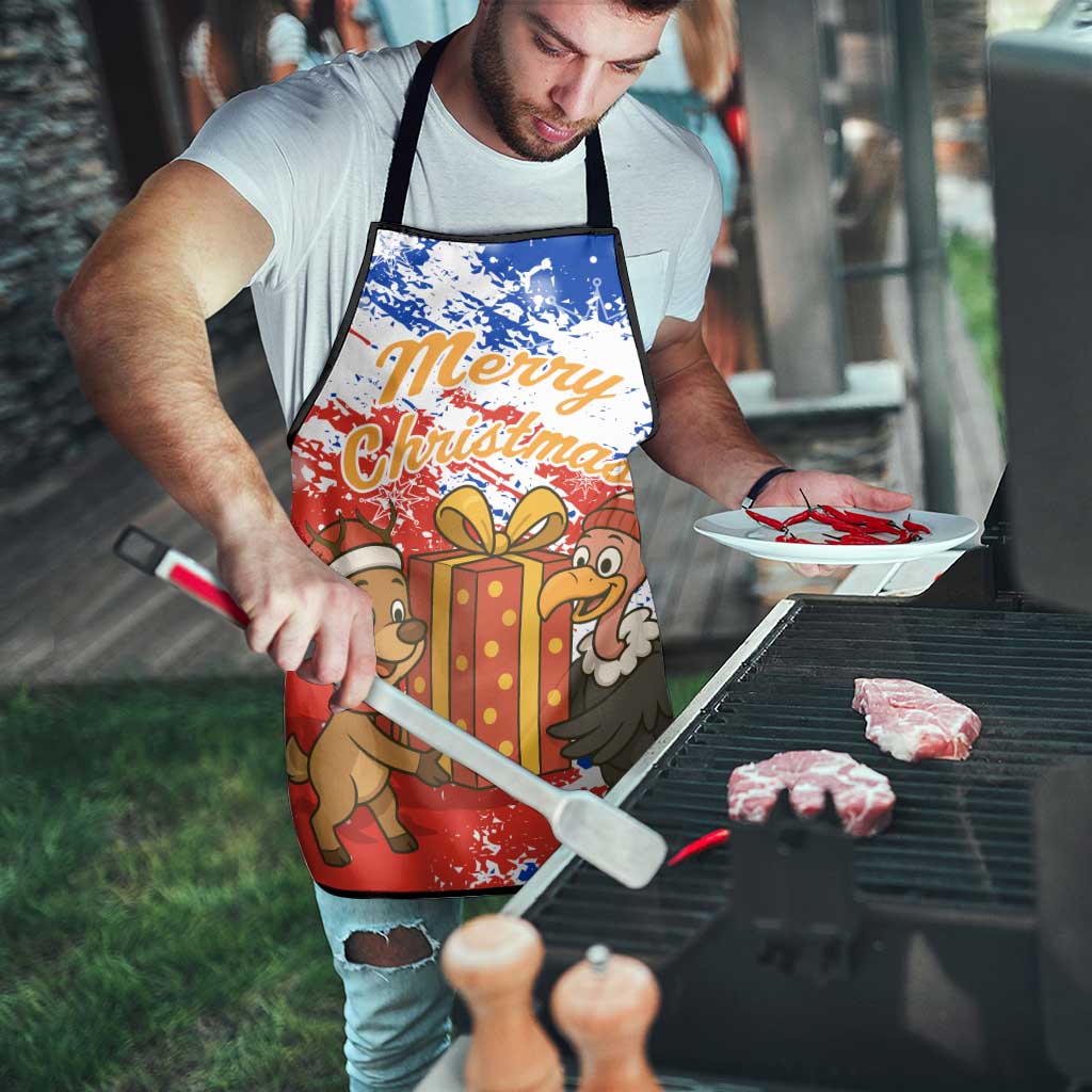 Chile Christmas Apron with Flag Colors Tree Reindeer Condor and Gift Design - Wonder Print Shop