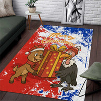 Chile Christmas Area Rug with Flag Colors Tree Reindeer Condor and Gift Design - Wonder Print Shop
