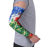 Chile Christmas Arm Sleeves with Flag Colors Tree Reindeer Condor and Gift Design - Wonder Print Shop