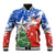 Chile Christmas Baseball Jacket with Flag Colors Tree Reindeer Condor and Gift Design - Wonder Print Shop