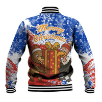 Chile Christmas Baseball Jacket with Flag Colors Tree Reindeer Condor and Gift Design - Wonder Print Shop
