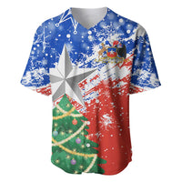 Chile Christmas Baseball Jersey with Flag Colors Tree Reindeer Condor and Gift Design - Wonder Print Shop