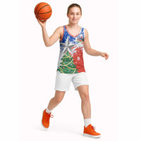 Chile Christmas Basketball Jersey with Flag Colors Tree Reindeer Condor and Gift Design - Wonder Print Shop